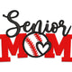 Senior Mom Baseball Embroidery Design, Instant Download