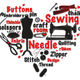 Sewing Craft Room Word Art Embroidery Design, Instant Download