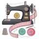 Sewing Machine With Tools Embroidery Design, Instant Download