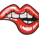 Sexy Biting Lips Embroidery Design, Instant Download