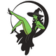 Sexy Green Witch Embroidery Design, Halloween Pattern, Instant Download