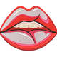 Sexy Heart Bite Lips Embroidery Design, Instant Download
