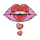 Sexy Lips Heart Embroidery Design, Instant Download