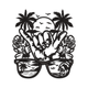 Shaka Hand Embroidery Design, Tropical Beach Machine Embroidery, Instant Download