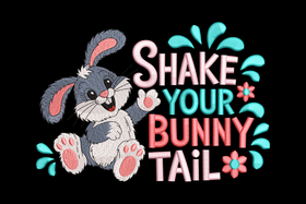Shake Your Bunny Tail Embroidery Design, Easter Pattern, Instant Download
