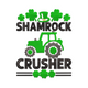 Shamrock Crusher Tractor Embroidery Design, Instant Download