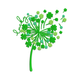 Shamrock Dandelion Heart Embroidery Design, St Patricks Day Machine Embroidery, Instant Download
