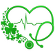 Shamrock Heart Stethoscope Embroidery Design, Instant Download