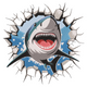 Shark Breaking Wall Embroidery Design, Instant Download