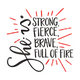 She Is Strong Fierce Brave Embroidery Design, Hand Lettered Quote Pattern, Instant Download
