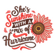 She's Sunshine with a Mix of Hurricane Embroidery Design, Instant Download