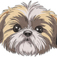Shih Tzu Dog Face Embroidery Design, Instant Download