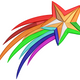 Shooting Rainbow Star Embroidery Design, Instant Download