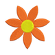 Simple Orange Flower Embroidery Design, Instant Download