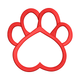 Simple Paw Print Outline Embroidery Design, Instant Download