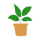 Simple Potted Leaf Plant Embroidery Design, Instant Download