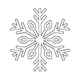 Simple Snowflake Outline Embroidery Design, Instant Download