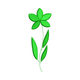 Single Leafy Flower Embroidery Design, Instant Download