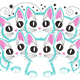Six Kittens Embroidery Design, Instant Download