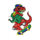 Skateboard T-Rex Embroidery Design, Instant Download