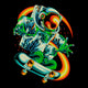Skateboarding Astronaut Embroidery Design, Instant Download