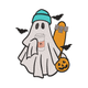 Skater Ghost with Coffee Embroidery Design, Instant Download