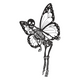Skeleton Butterfly Fairy Embroidery Design, Instant Download