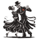 Skeleton Couple Dancing Embroidery Design, Halloween Machine Embroidery Pattern, Instant Download