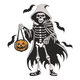 Skeleton Grim Reaper Halloween Embroidery Design, Machine Embroidery Pattern, Instant Download