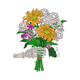 Skeleton Hand Flower Bouquet Embroidery Design, Instant Download