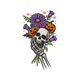 Skeleton Hand Bouquet Embroidery Design, Pattern