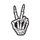 Skeleton Hand Peace Sign Embroidery Design, Gothic Machine Embroidery Pattern, Instant Download