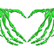 Skeleton Hands Forming a Heart Embroidery Design, Instant Download