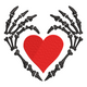 Skeleton Hands Heart Embroidery Design, Halloween Machine Embroidery Pattern, Instant Download