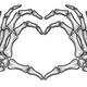 Skeleton Hands Heart Embroidery Design, Instant Download