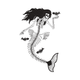 Skeleton Mermaid Embroidery Design, Instant Download