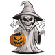 Skeleton Witch Halloween Embroidery Design, Instant Download