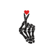 Skeleton Finger Heart Embroidery Design, Spooky Romance Machine Embroidery Pattern, Instant Download