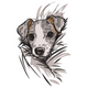 Sketch Style Dog Portrait Embroidery Design, Pet Pattern