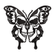 Skull Butterfly Embroidery Design, Instant Download