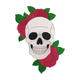 Skull with Red Roses Embroidery Design, Machine Embroidery Pattern, Instant Download