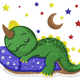 Sleeping Baby Dinosaur Embroidery Design, Instant Download