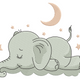 Sleeping Baby Elephant Embroidery Design, Instant Download