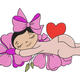 Sleeping Baby Girl on Flowers Embroidery Design, Instant Download