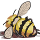 Sleeping Bee Applique Embroidery Design, Bumblebee Stitch Pattern, Instant Download
