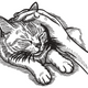 Sleeping Cat Embroidery Design V2, Instant Download