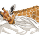 Sleeping Giraffe Embroidery Design, Instant Download