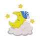 Sleeping Moon on Cloud Embroidery Design, Instant Download
