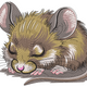 Sleeping Mouse Embroidery Design, Instant Download