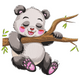 Sleeping Panda Embroidery Design, Instant Download